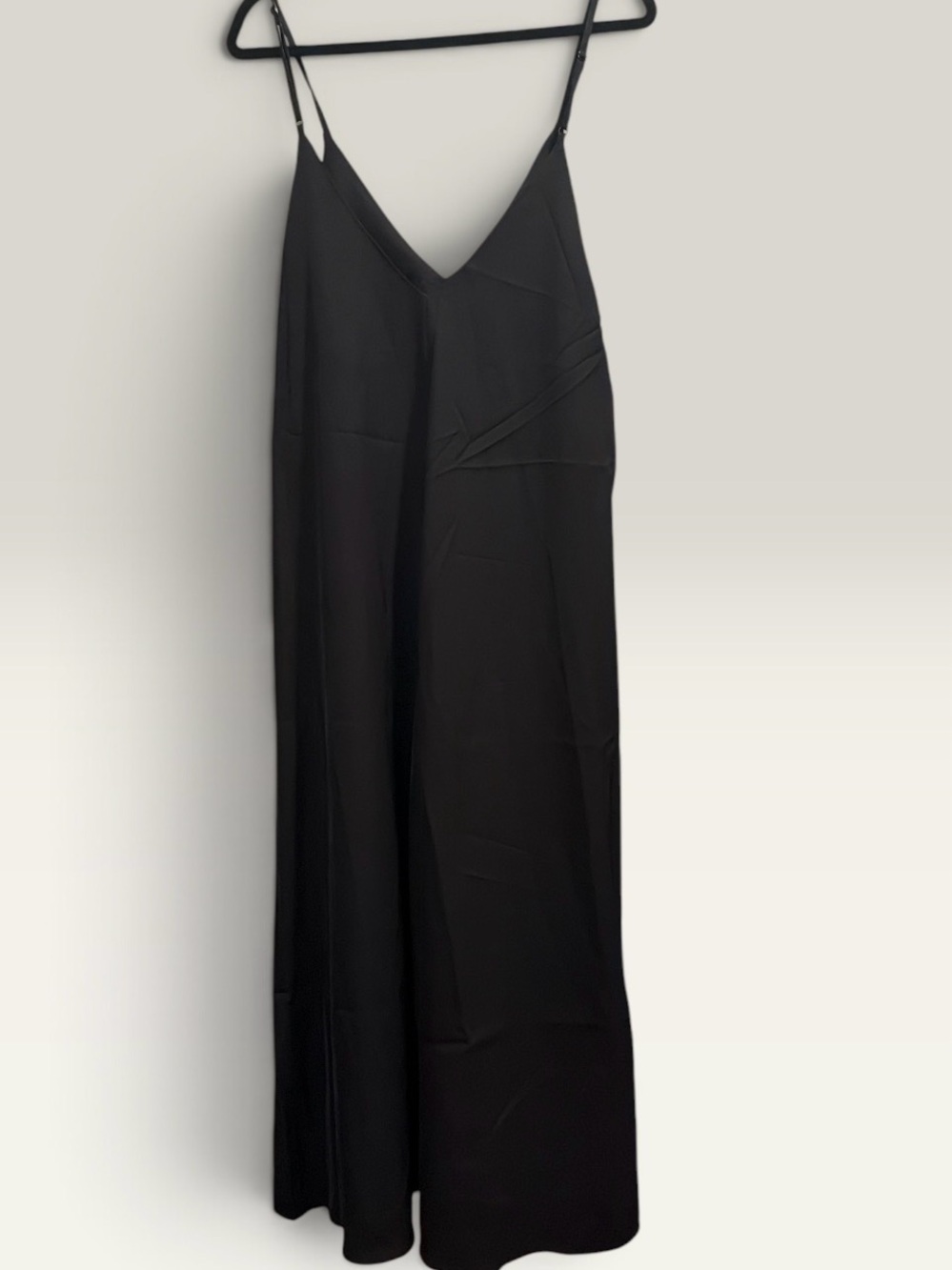 S.Deer Black wide leg  Jumpsuit with deep V-Neck